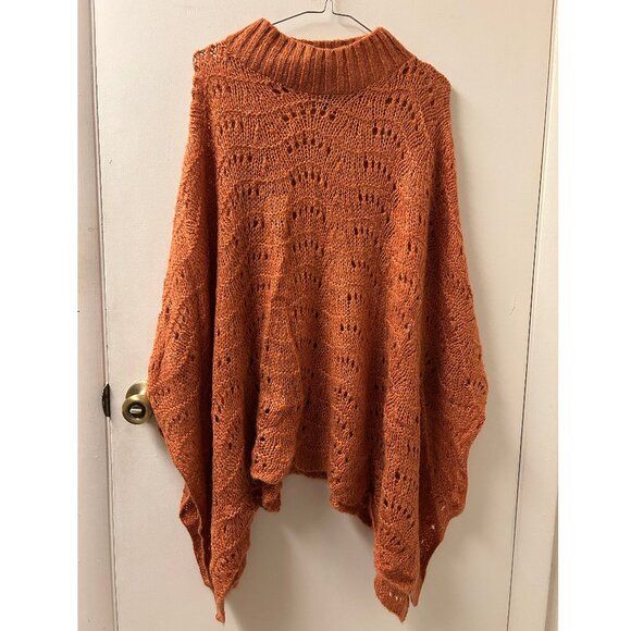 Orange Threaded Poncho - Picture 1 of 4